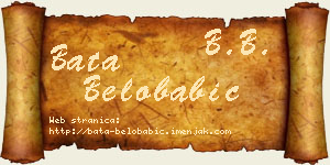 Bata Belobabić vizit kartica